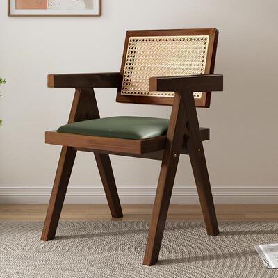 家直昌迪加尔销昌迪尔藤编实木餐椅家用厂客厅餐厅商用饭加民店宿