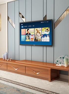 北欧实木电视客厅经济型储收物UEQ纳柜现柜代简约可缩影视伸地柜