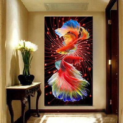 Y30502魔钻钻石画钻新款客厅贴钻满方满钻招财锦鲤鱼
