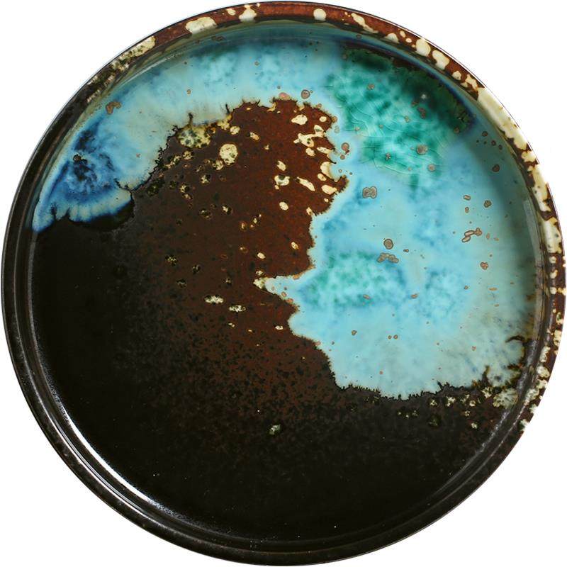 东荣式III陶瓷欧平盘浅盘牛创意形排盘西餐意圆面盘家用水果沙拉