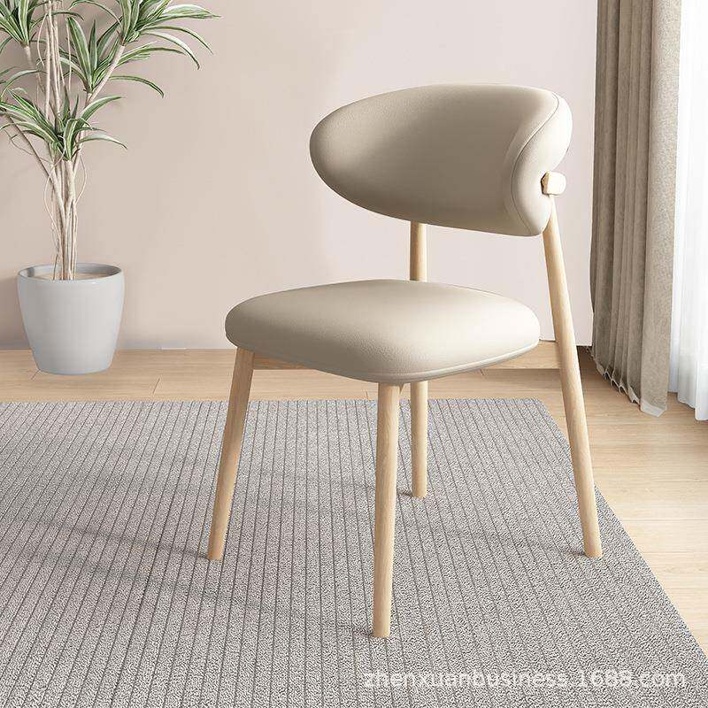 现代酒简约北欧实木餐椅椅用家餐厅店子舒zx-2688适轻奢软包靠背
