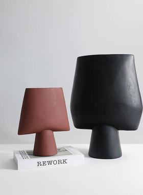 简树脂扁形约花器花瓶样板间民宿客代厅餐厅现桌面花GD-H263插软