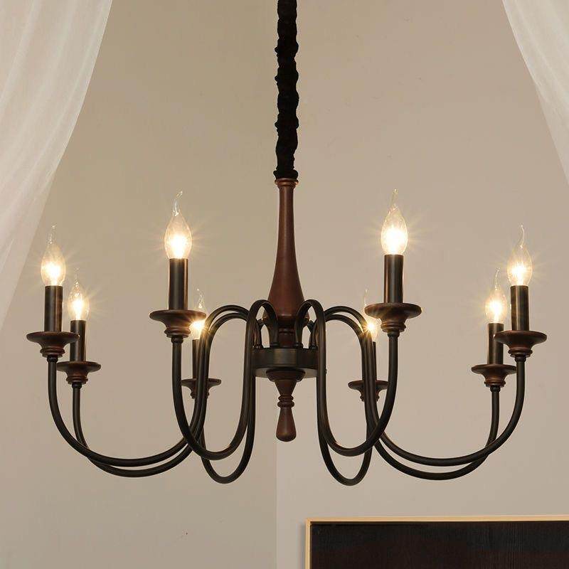 新中式复古圆茶形餐厅灯具卧室级书房护吊灯高感禅意室蜡952眼烛