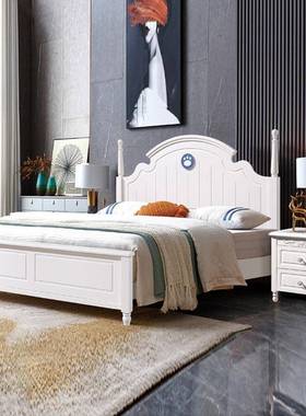 现代式木儿童韩床1.5m男孩女1孩单人床.8实公BIR主床小孩美式双人