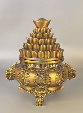 杨铜记铜聚宝盆元宝宝盆办公0117室聚宝盆摆件金铜山聚聚宝盆