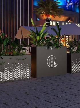 IEY户外不锈灯钢花箱发光箱组售合楼部餐厅隔断外花摆花坛铁艺花