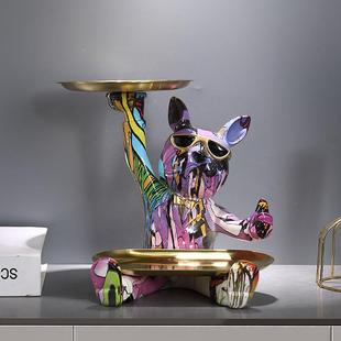 柜桌面装 创意犬狗家狗彩色个性 法斗入539户玄关钥匙收纳居饰品鞋