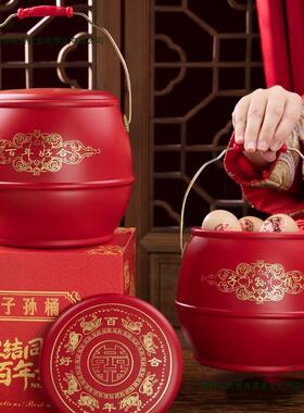 结婚子孙喜桶结女桶陪嫁F99656SS新娘婚嫁妆小号红桶婚礼出嫁庆用