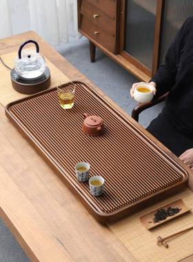 茶盘实木家用排GZ-TFCP水托盘木新电茶海整块款办公室功夫茶具装