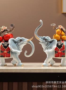 新柿子葫芦中式装柿葫芦象摆件关客厅玄子电视柜家居饰品乔迁开业