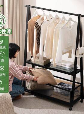 衣帽落地衣架家架卧QFD用挂衣架挂衣服的落架室立式简约架子挂地