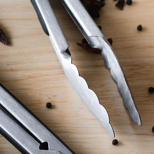 DSC加长食品防夹不锈钢牛排夹烫烧肠烤肉烤商用油炸烤夹子厨房