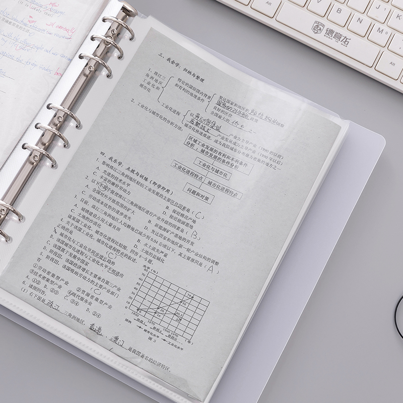 磨砂透明活页夹多层A5收纳袋B5资料册文具文件夹学生活页夹A4插页