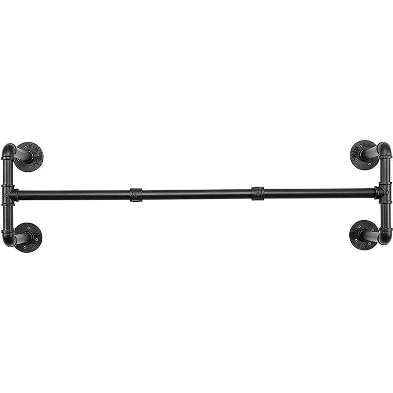 工业管道悬挂架服装壁挂式晾衣杆铁管服装小空间服装架