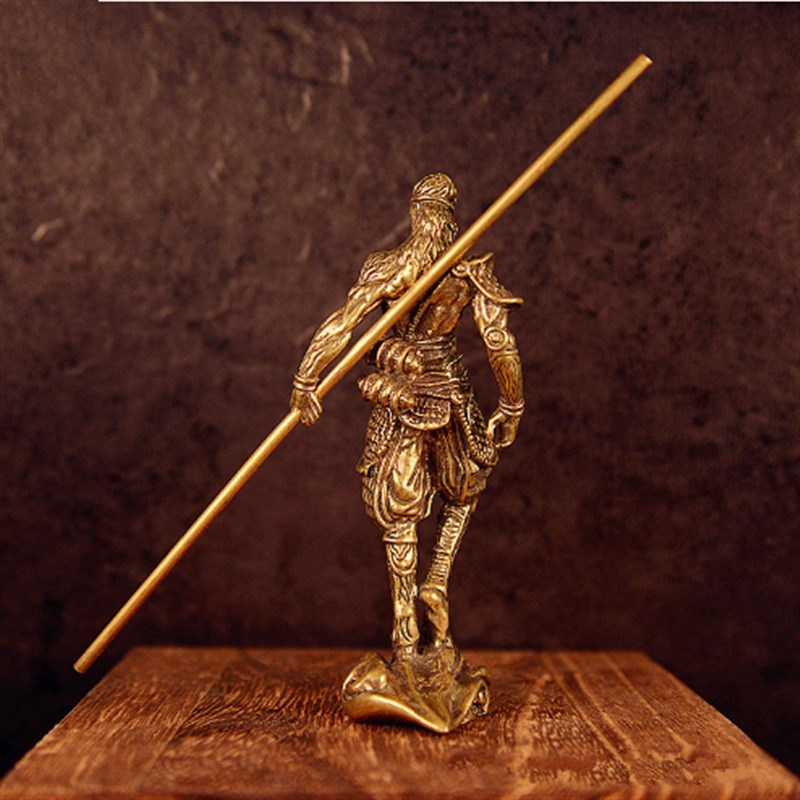 黄铜实心孙悟空斗战胜佛摆件齐天大圣桌面摆件茶宠茶几装饰品摆饰