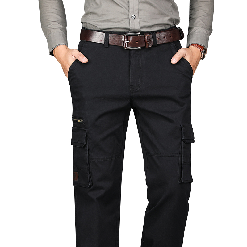 2021新休闲裤多口袋工装裤男装宽松大码直筒长裤子青年中腰工作裤