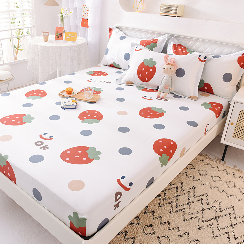 定做全纯棉床笠春夏床套粉儿童卡通床包1米1.35m1.5床罩1.8x2x2.2