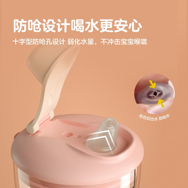 儿童高脚杯宝宝餐具创意鸭嘴杯儿童牛奶杯带刻度儿童防摔酒杯奶瓶