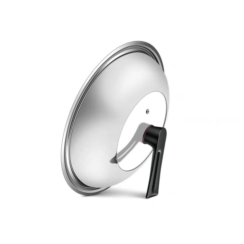 304不锈钢锅盖炒菜家用30-48CM可视钢化玻璃防爆加厚透明炒锅锅盖