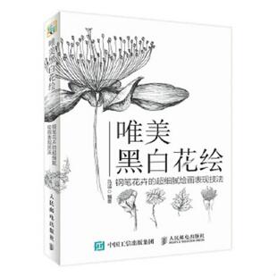 库存九成新唯美黑白花绘 钢笔花卉的超细腻绘画表现技法 9787115454980 马洁 人民邮电出版社