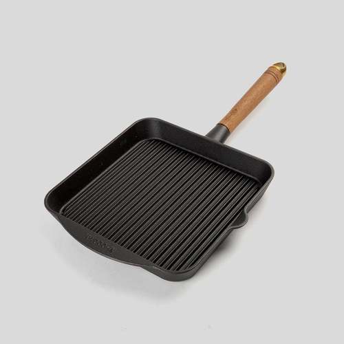 排锅煎锅涂层牛压帕尼尼烤肉平底铸铁无带肉板生活NPJG-01铁器条