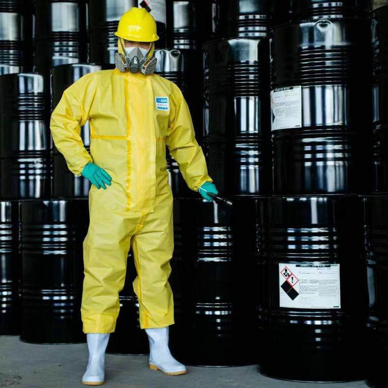 瑞鹏R海达P3000轻帽型连体服BJF密封防化服简易连体黄色连防化服