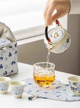 便携客式行茶具快杯户外39785茶携带包车载露营功夫茶杯旅泡套装