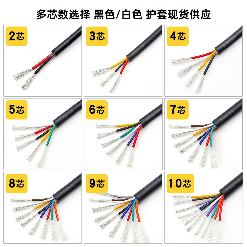 2464多芯0线2awg二芯3芯4芯1芯0.5平方白色0护套电ICT源线