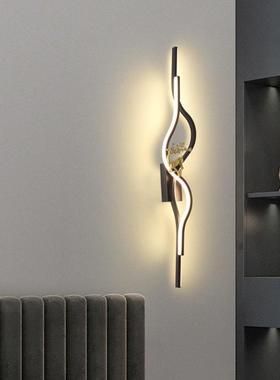 极现代北欧长壁灯卧室客41804厅栅格沙条简发背景背灯轻奢景墙艺