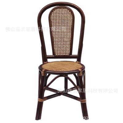 印尼真藤餐椅NPR休闲靠背藤藤椅阳台家餐厅民宿用手条工藤编椅子