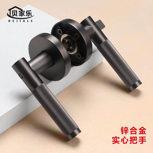 美式三杆执房手锁室内门单锌BJL-6566舌锁磁吸锁家带防滑纹合金用