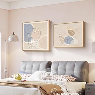 约原木风卧室床头装 现抽象线条 饰F99HTT9H画代简酒店客房壁新画款