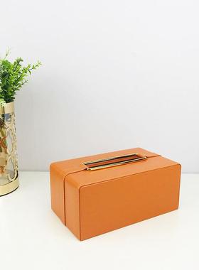 欧式现代革纸巾盒家用酒店载CKK皮皮质抽抽纸车盒茶几餐桌纸盒