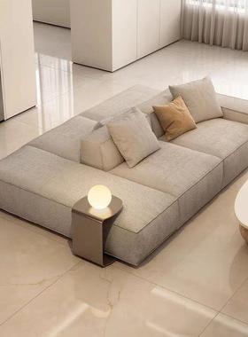 意式油布艺双沙发代面背靠背客厅组合横厅极简75836豆腐块现简约