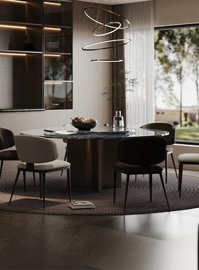 意性式餐椅极简简约家轻奢用靠背个餐61210超厅休闲座椅纤皮耐磨