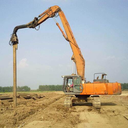 家现YGR工货地打桩设厂备道路护栏打小拔一体机型挖掘机打桩机