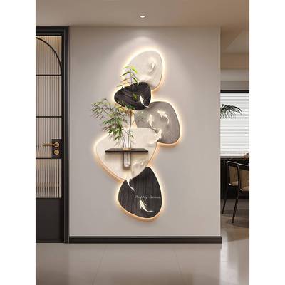 款轻奢九鱼图玄关装入饰画正对门走廊过道尽户头挂75437画2025新