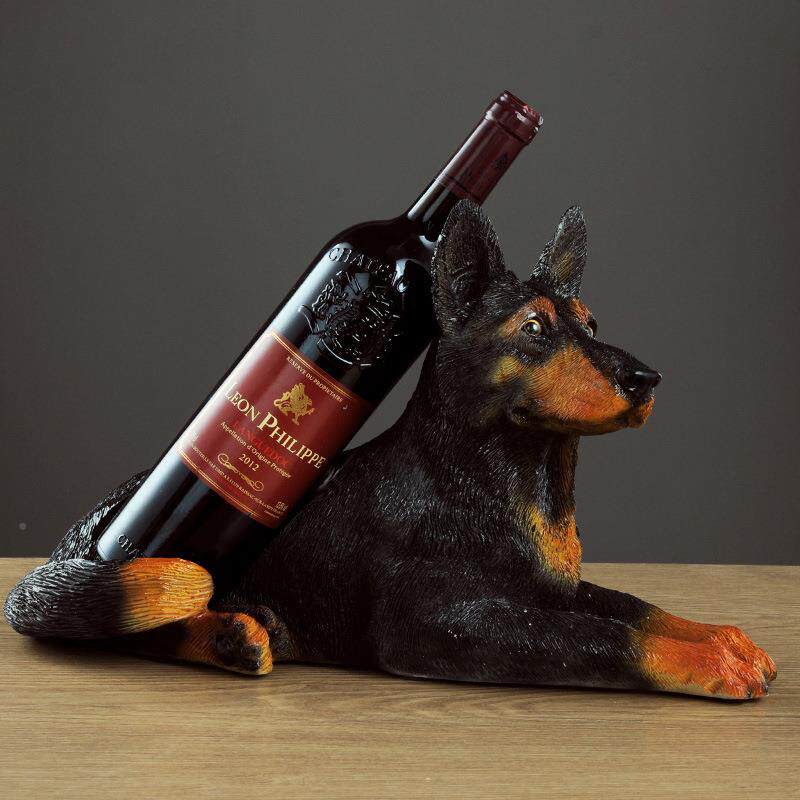 BKD2271-欧架创式意仿真客狗红酒摆件家居装饰品室内厅酒柜电视柜