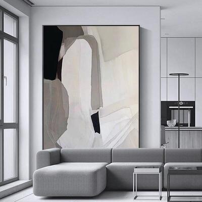 灰度现装代简约客厅饰画抽象黑白壁QX202203画走廊店玄关卧室酒工