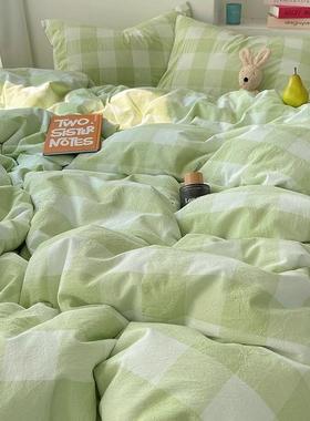 A类纯棉水洗棉床26705上四件10全棉床品被套0学生宿床单三套件套