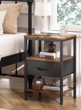 跨床边桌小新茶几床头柜角几桌子境客厅沙发边桌储物柜方桌93465
