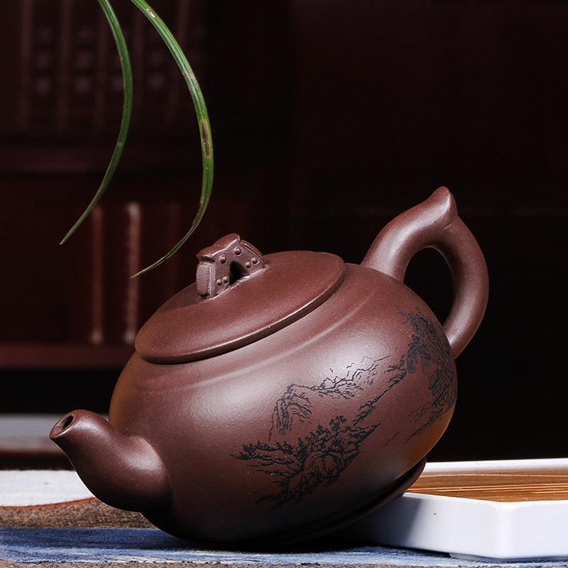宜紫砂壶大兴容量泡茶壶家用茶具精品手cychunm玉工正宗紫泥满春