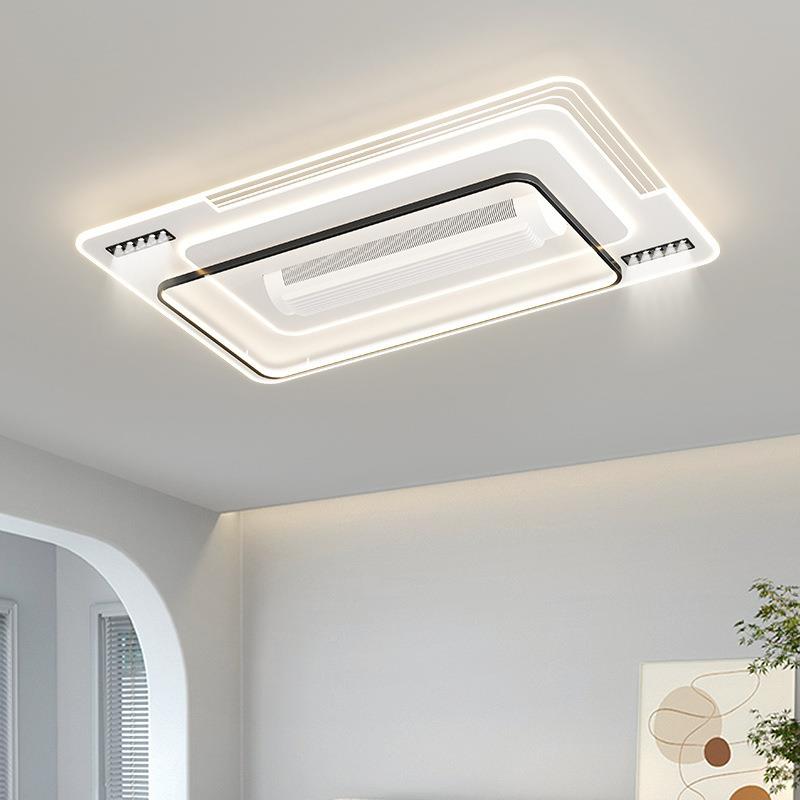 无叶隐形风扇灯202年新款厅灯现代5简约灯卧室吸顶一体奢华客Ashi