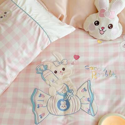 女孩公主风丨全棉S套10被0长生绒棉三件套70518四件学上下铺印花