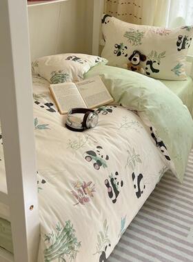 棉下小清新全棉学FXJ-X516生宿舍三套亲肤被套件床褥学校上铺纯六