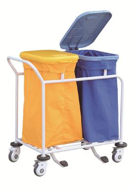 T02双衣桶污W物车脚踏式污物桶推LCT-8005车晨间护车污车被服理车