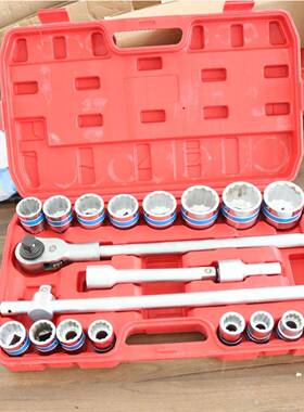 筒21件套3型/4型NQZ风炮套筒组套重六角套十二花套筒重扳手汽修工