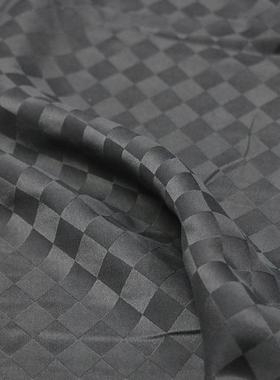 真丝老料提花缎形格蚕桑丝44540潮香云纱布料新中式菱国服装设计