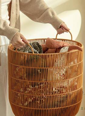 脏衣篓放脏服收纳筐家用脏衣篮48720洗衣篮浴室衣藤编颜篮筐轻仿