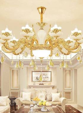 欧水式水晶吊灯奢华大气客新47115厅家用式晶灯款欧酒店自建房大